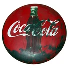 Vintage Coca-Cola 24" Round Button Metal Sign Painted Soda Advertising