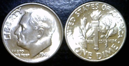 1946d BU+ / CH BU Roosevelt SILVER Dime NICE FLASHY Coin #PQ3  FREE SHIP