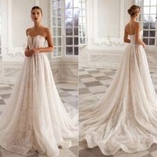 Sweetheart A-Line Wedding Dress 2 In 1 Long Sleeve Lace customized Bride Gowns