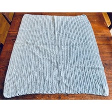 Handmade crochet baby Carolina blue blanket 34x29  