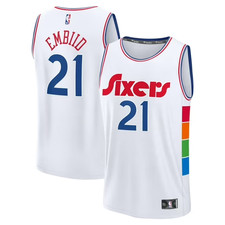 Fanatics Philadelphia 76ers Joel Embiid #21 City 2024/25 White Basketball Jersey