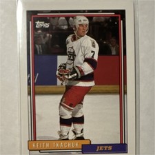 Topps 1992-93 Keith Tkachuk Rookie Winnipeg Jets #102 NHL Hockey Card. rookie card picture