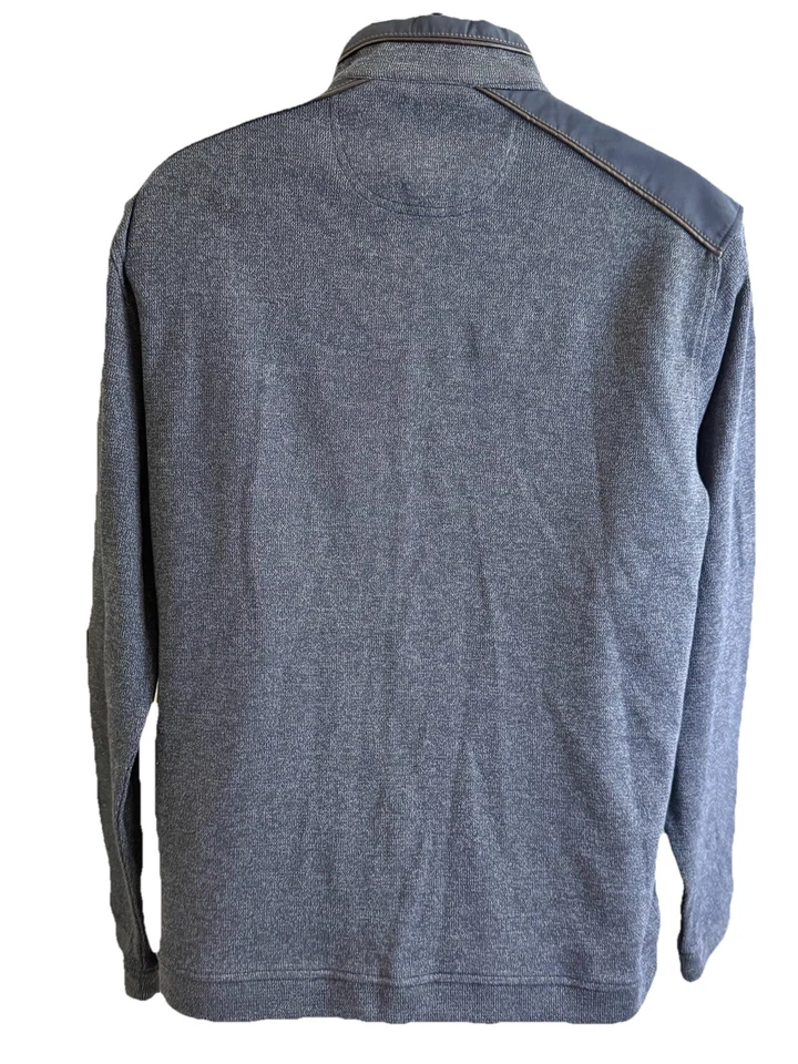 Johnston & Murphy Full Zip Sweater Mens Large Heather Navy Blue MSRP $110 - Image 3 of 4