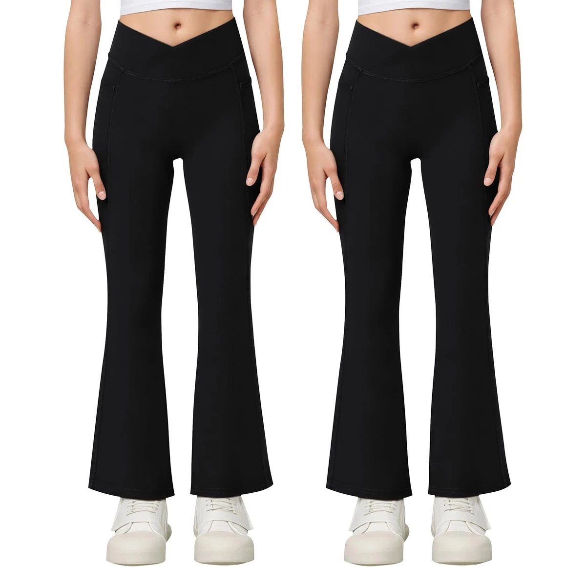 KAKU NANU Girls Flared Leggings – Black 9-10 Years