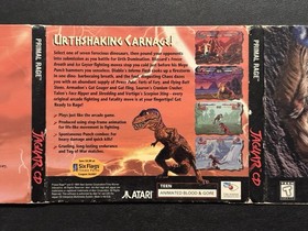 Primal Rage Atari Jaguar CD 1995 CIB Complete In Box Authentic Tested & Works!