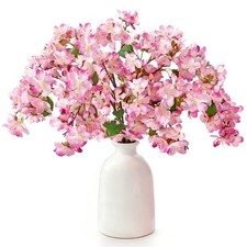 Artificial Cherry Blossom Branches 6PCS Fake Flowers Artificial Faux Silk Flo...