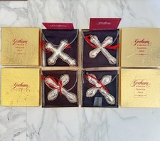 Vtg Gorham Sterling Cross Ornaments Lot Chantilly Strasbourg King Edward Rose