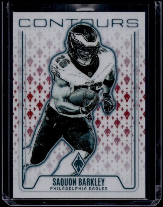 2024 Panini Phoenix Football Saquon Barkley #CON-SBY Contours Red /99