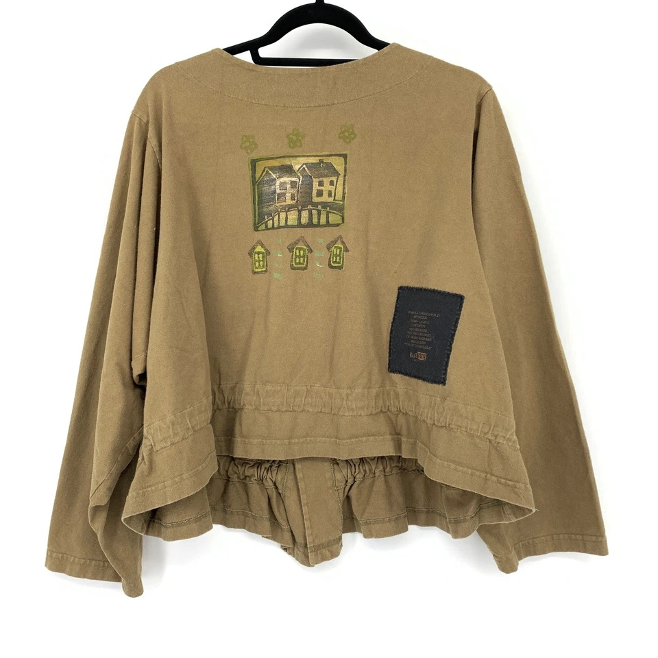 Top delantero con botones de pescado azul para mujer talla 2 talla única EE. UU. hasta 22 marrón ceñido Foto 2 de 4