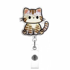 Cute Cat Nurse Badge Reel, Pretty Work Badge Holder Retractable Clip, Nursing