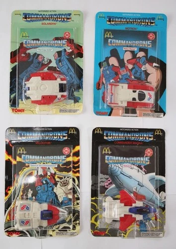 Vintage 1985 McDonald’s Tomy Commandrons Complete Set of 4 *NEW SEALED