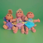 Cabbage Patch Kids CPK Lot Blonde Hair Dolls w/ Carrier 2 Soft 1 Hard Bodies 8"