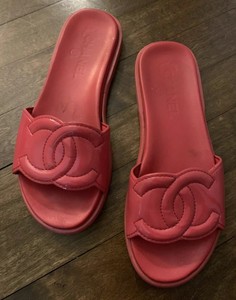 pink chanel slides