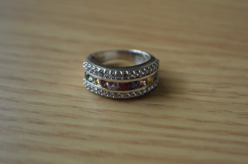 1.70ct AAA Multi Sapphire / Zircon Ring Platinum over Fine Sterling Silver Sz 5 - Picture 3 of 11