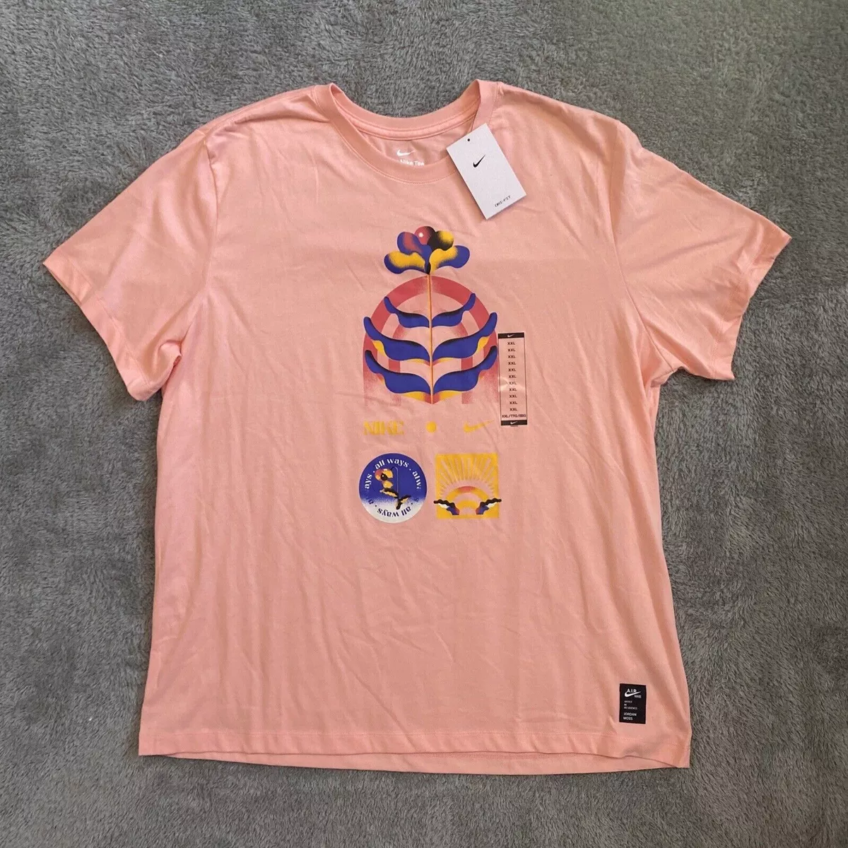 Nike bleached cheap coral shirt