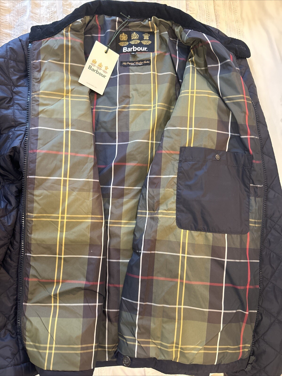 Barbour Biddel Navy Blue Quilted Jacket XXL - Water-Resistant image 7