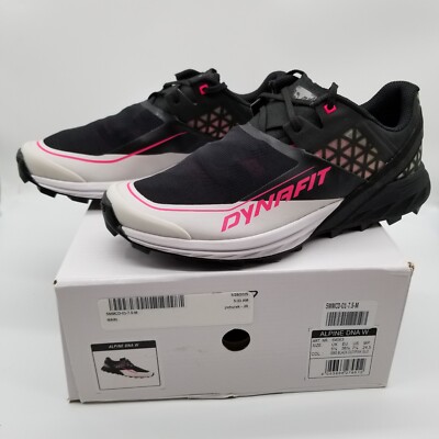Dynafit Alpine DNA Trail Running Shoes Women Sz 7/5 Low Top Black Pink Sneakers