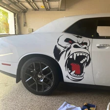 Car Side Body Door Sticker Horror Ape Totem Graphic Vinyl Decal DIY Decoration