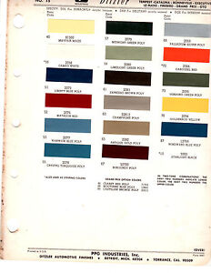 1972 Pontiac Color Chart