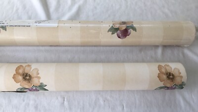 Studio Designs Brewster Wallpaper Striped Floral BR29214 56 Sq Ft Lot of 2 Rolls