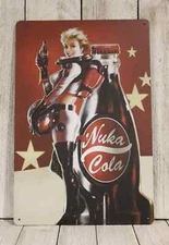 Nuka Cola Tin Sign Poster Vintage Rustic Look Fallout Video Game Gamer Art Decor