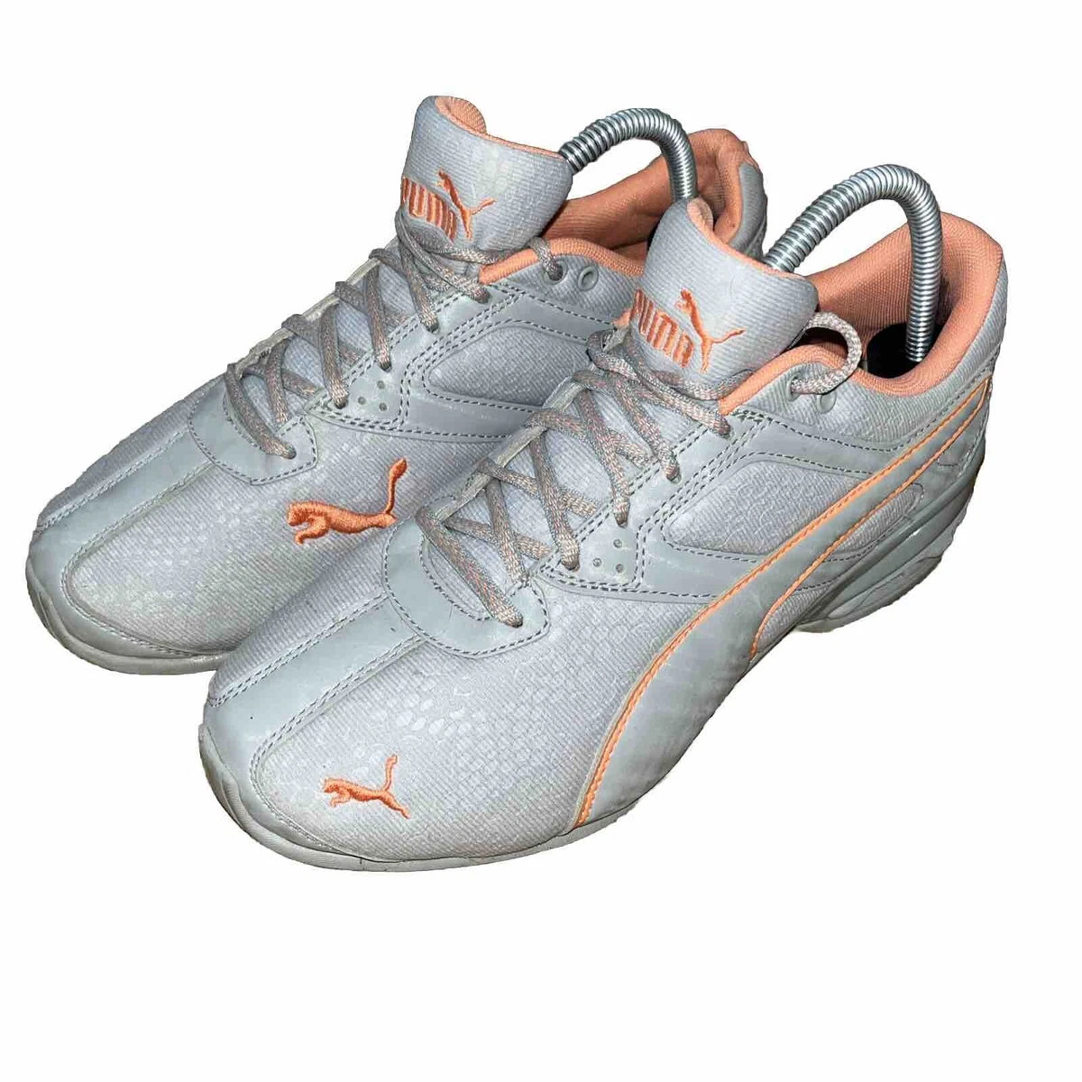 Puma Running Shoes Women s Size 9 Gray Orange Tazon Sneakers Archtec 194141 02