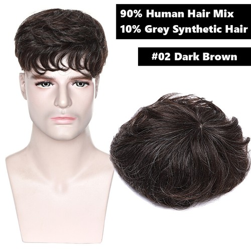 Pelucas con clip para postizos de cabello humano Remy real Toupee para hombre - Imagen 15 de 17