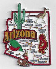 JUMBO ARIZONA  AZ   STATE  MAP  MAGNET   7 CO...