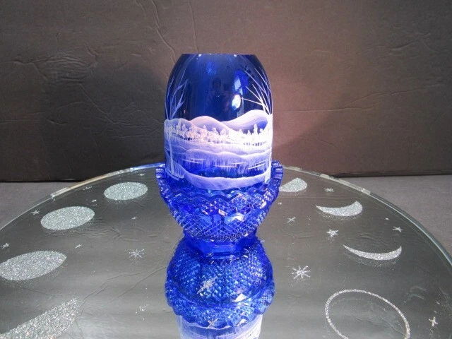 FENTON ART GLASS COBALT BLUE FAIRY LAMP eBay