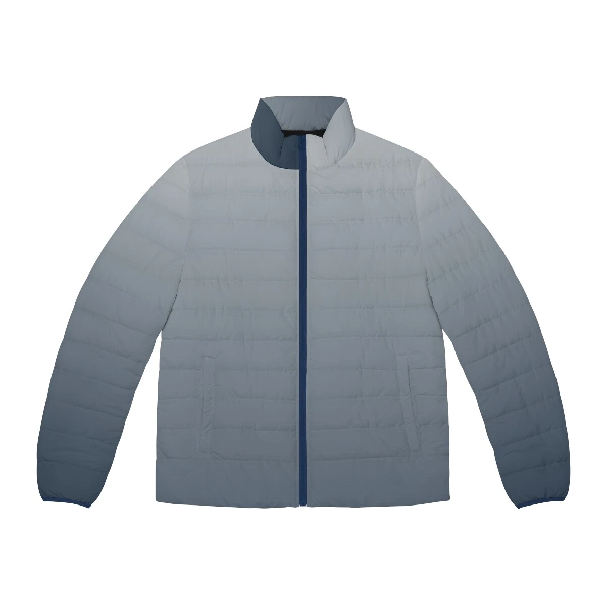 Men's Grey Puffer Jacket, Custom Men's Puffer Jacket