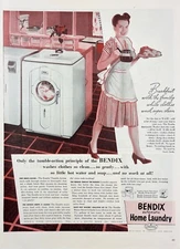 1947 Bendix Home Laundry Machine Breakfast MCM  Wall Decor Vintage Print Ad