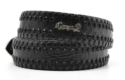 Kippys Western Belt Size 42 Black Jet Swarovski Crystal
