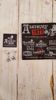 Alchemy 1977 double axe Earrings Jewelry #E5 gothic halloween biker