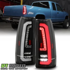 For 1988-1998 Chevy/GMC C10 C/K 1500 2500 3500 Black Full LED Tail Lights Lamps
