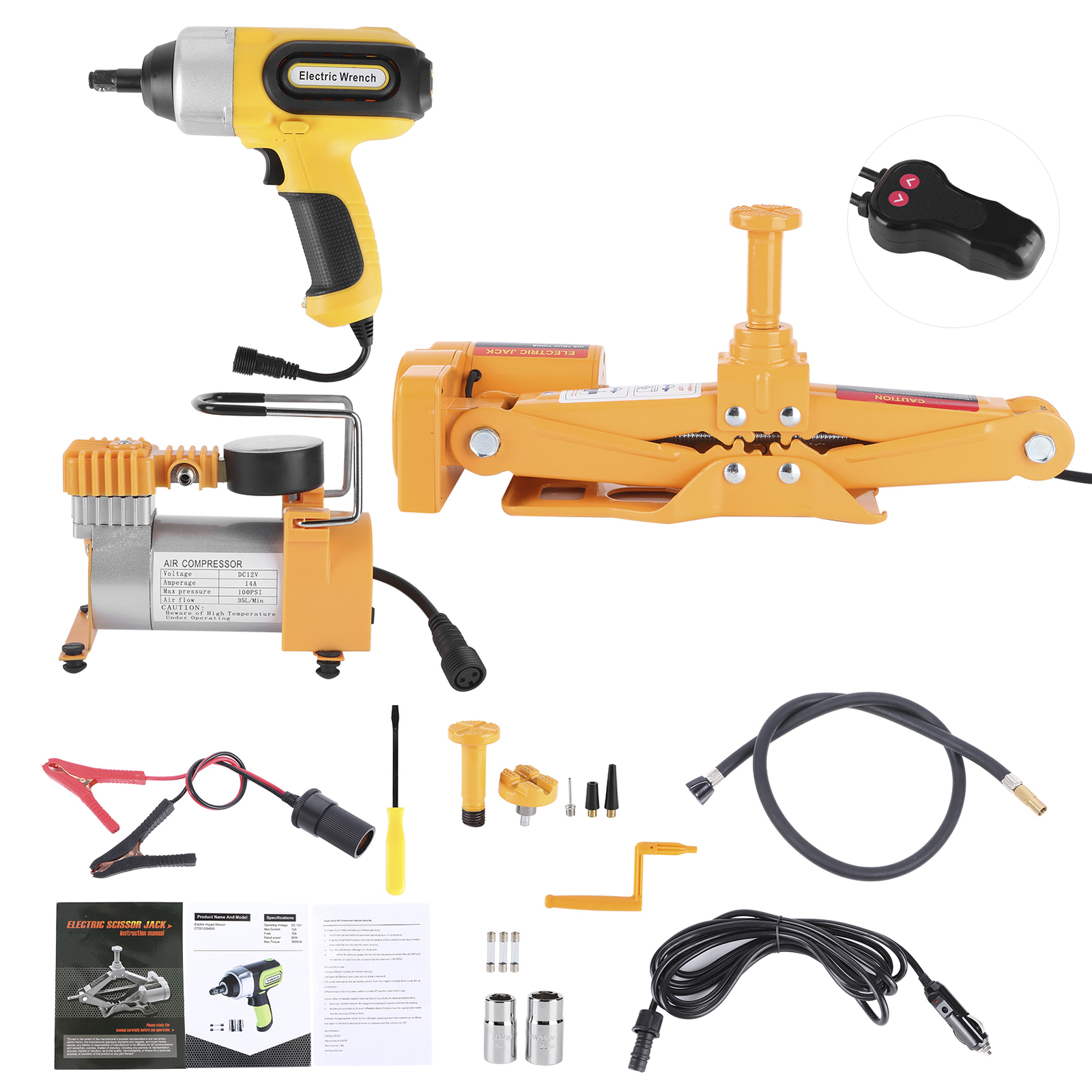 12V 3 Ton Car Electric Hydraulic FloorJack with Impact Wrench