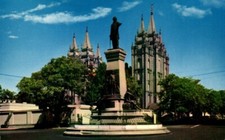 Brigham Young Monument Salt Lake City Utah Postcard