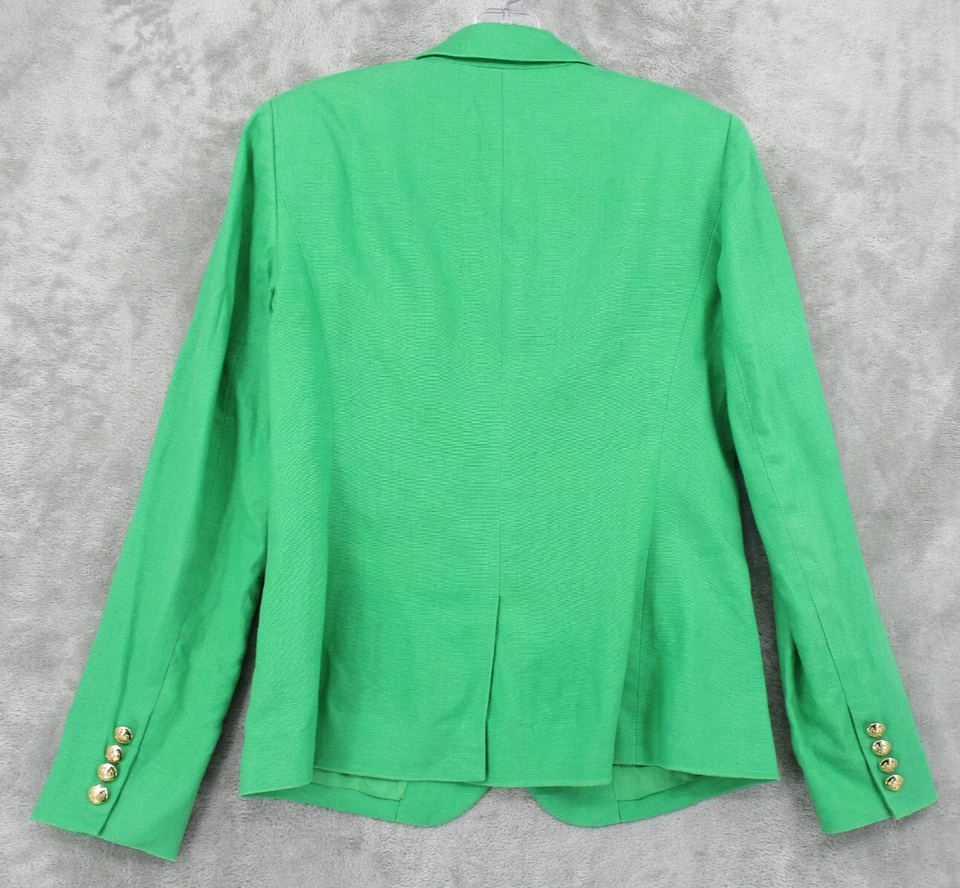 Blazer Vintage Ralph Lauren LRL 4 Lino Náutico Dorado Botón Kelly Verde Carrera Foto 2 de 4