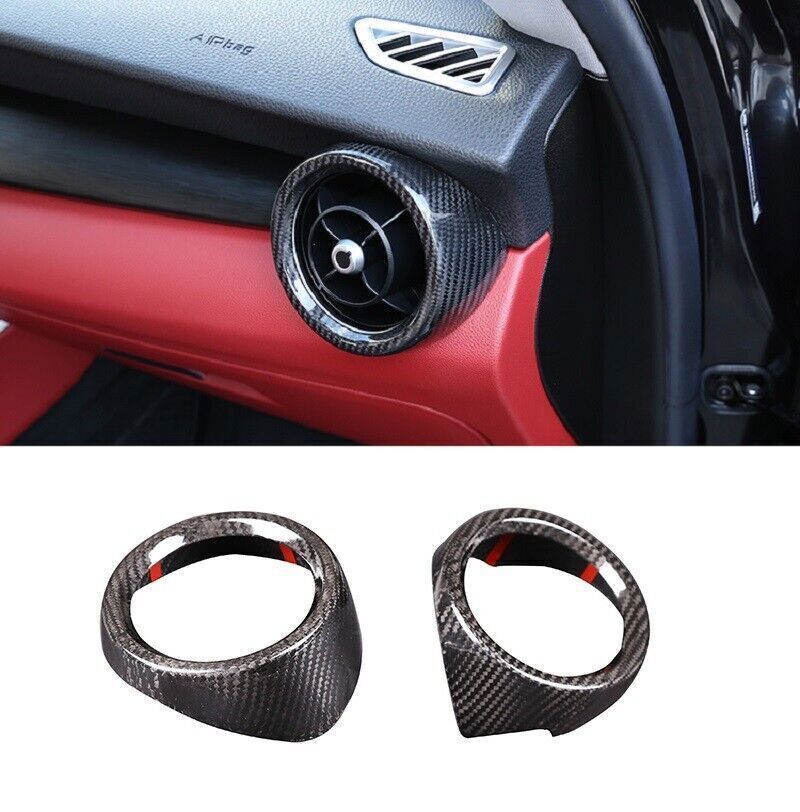 Carbon Fiber Front  Air Vent Outlet Ring Trim for Alfa Romeo Giulia 2017-2021