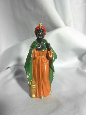 VTG COMPOSITE MAGI WISE MAN  SOME CHIPS NEEDS MORE PAINT BLACK MAGI JAPAN # 5342