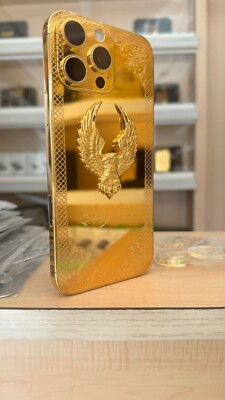 24k Gold Apple iPhone 16 Pro Max Name Engraved Hawk UNLOCKED 1 TB Custom