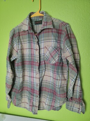 Threads Unlimited Flannel Button Up Long Sleeve Size Small