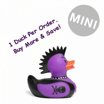 Purple Punk Rocker Mohawk Rubber Ducky - Jeep Ducking - FAST US Shipper