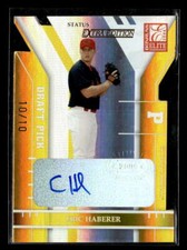2004 Elite Extra Edition Eric Haberer Status Gold Die Cut Autograph /10 Y9493