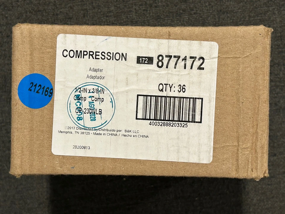 Lot Of 36 Pieces Proline  1/2 in. Threaded Flare x 3/8  Brass Adapter Coupling - Image 2 of 4