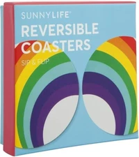 SUNNYLIFE Reversible Gloss Coated Coasters - Rainbow