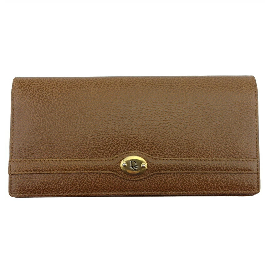 Portefeuille Dior Logo Plaque Cuir Authentique OCCASION T21076