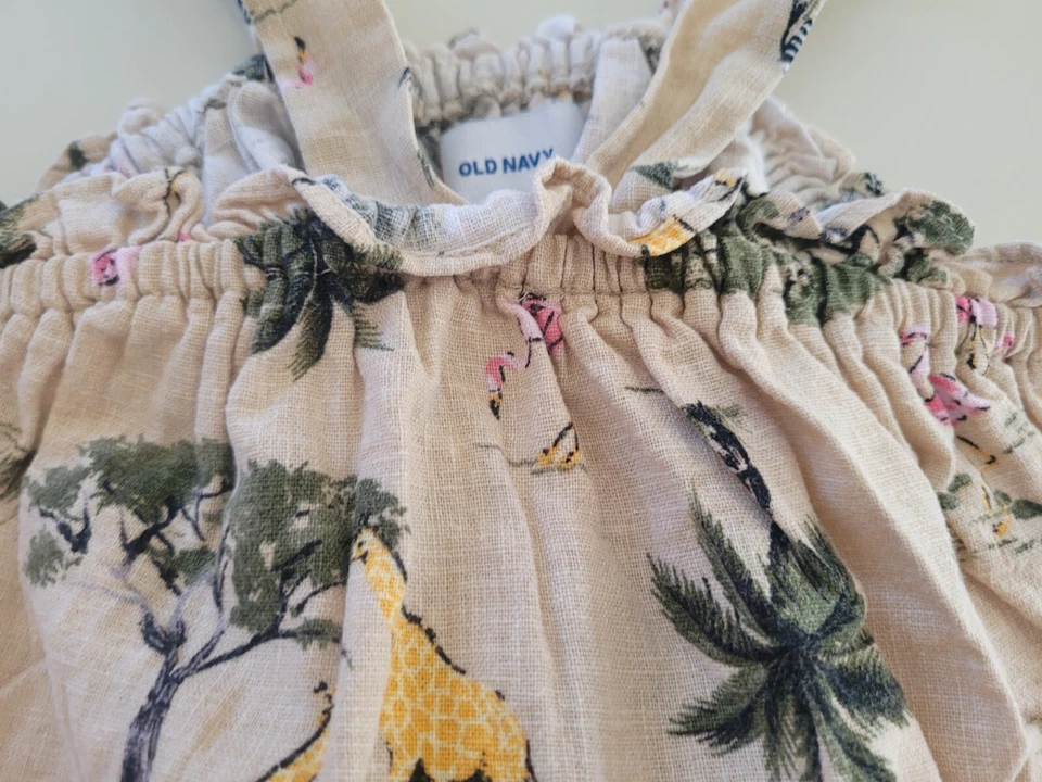 Camisa Top OLD NAVY Bebé Infantil Niñas Talla 12 18 M Meses Safari Selva Flamenco Foto 2 de 2
