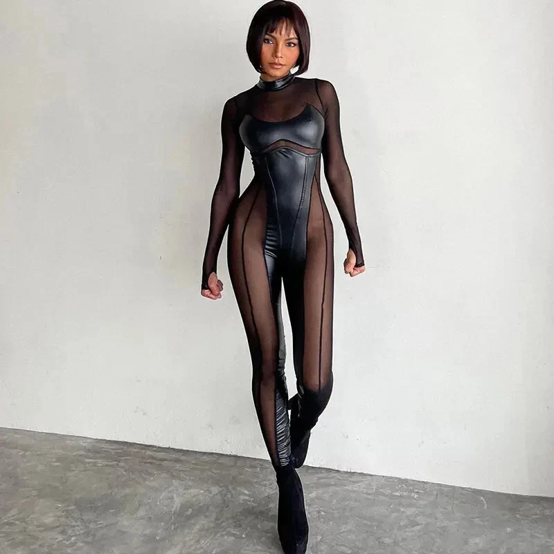 7HEAVEN Body Pink Schwarz 7HEAVEN Langarm – Pink/schwarz, Elastisch, Perfekt Für Club & Party Wetlook Body