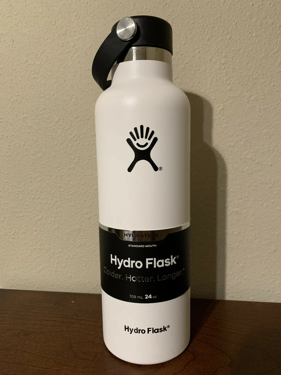 Hydro Flask Standard Mouth Insulated Water Bottle, White - 24 oz