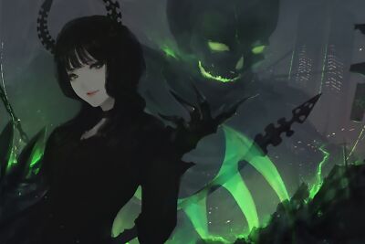 Anime girls aoi ogata death master black rock Playmat Game Mat Desk